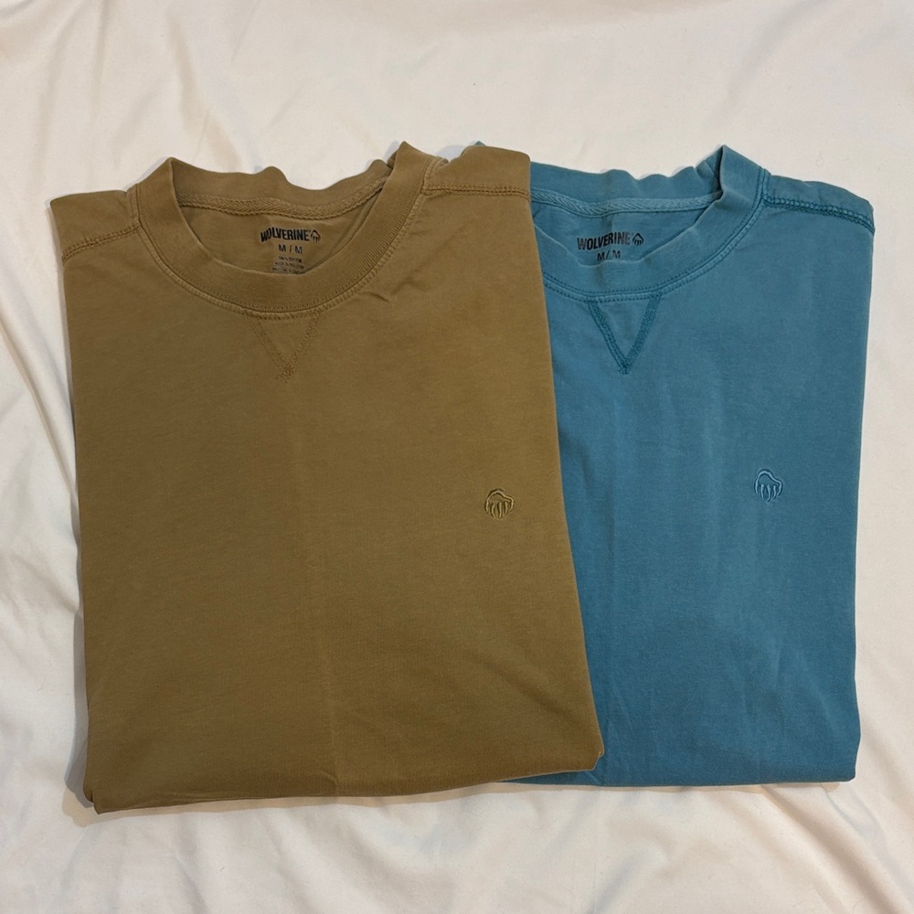 2 Wolverine 100% Cotton Short Sleeve Tees Bundle Streetwear Workwear Two Pack